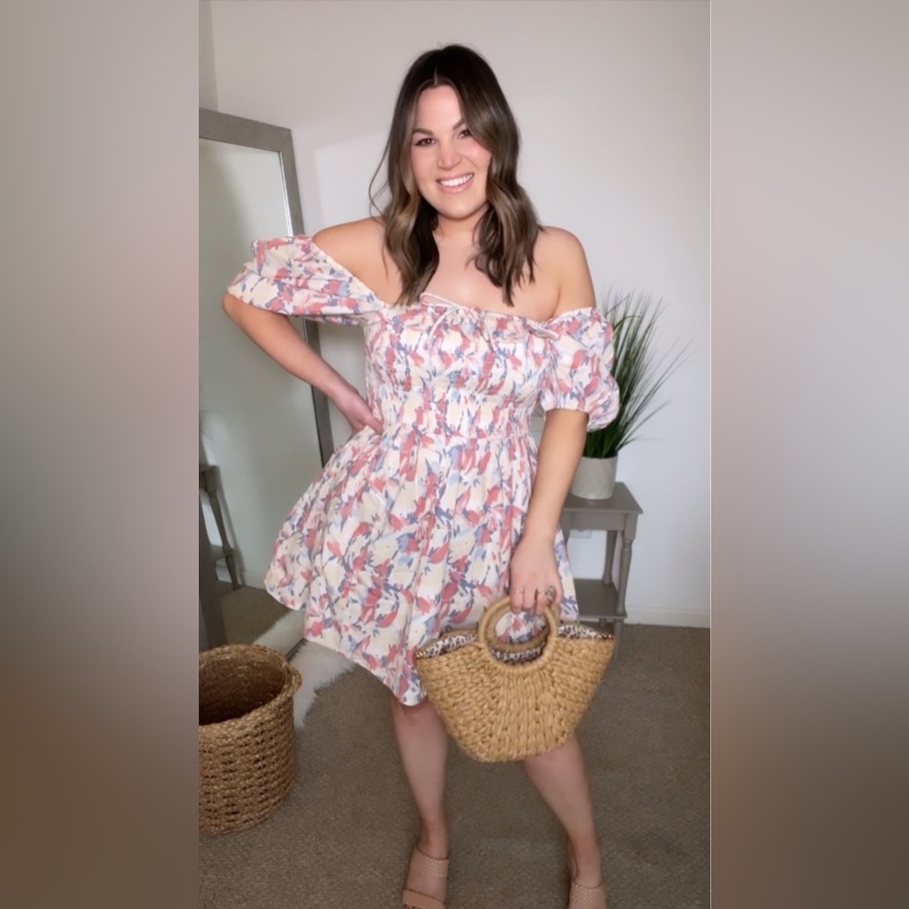 Abercrombie smocked goddess mini dress